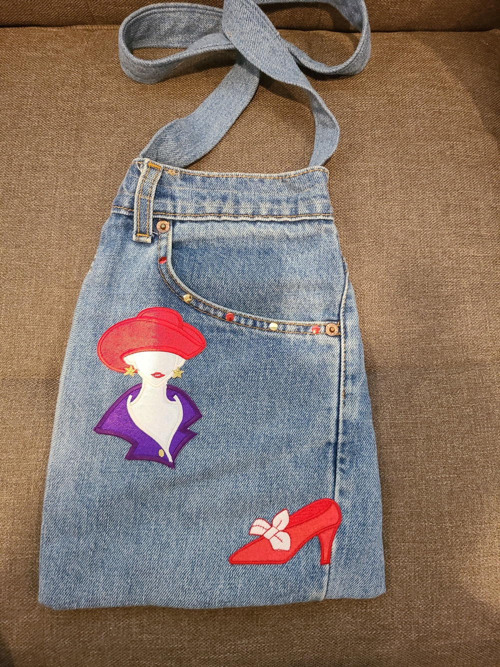 Handmade Denim Purse crafted with patches